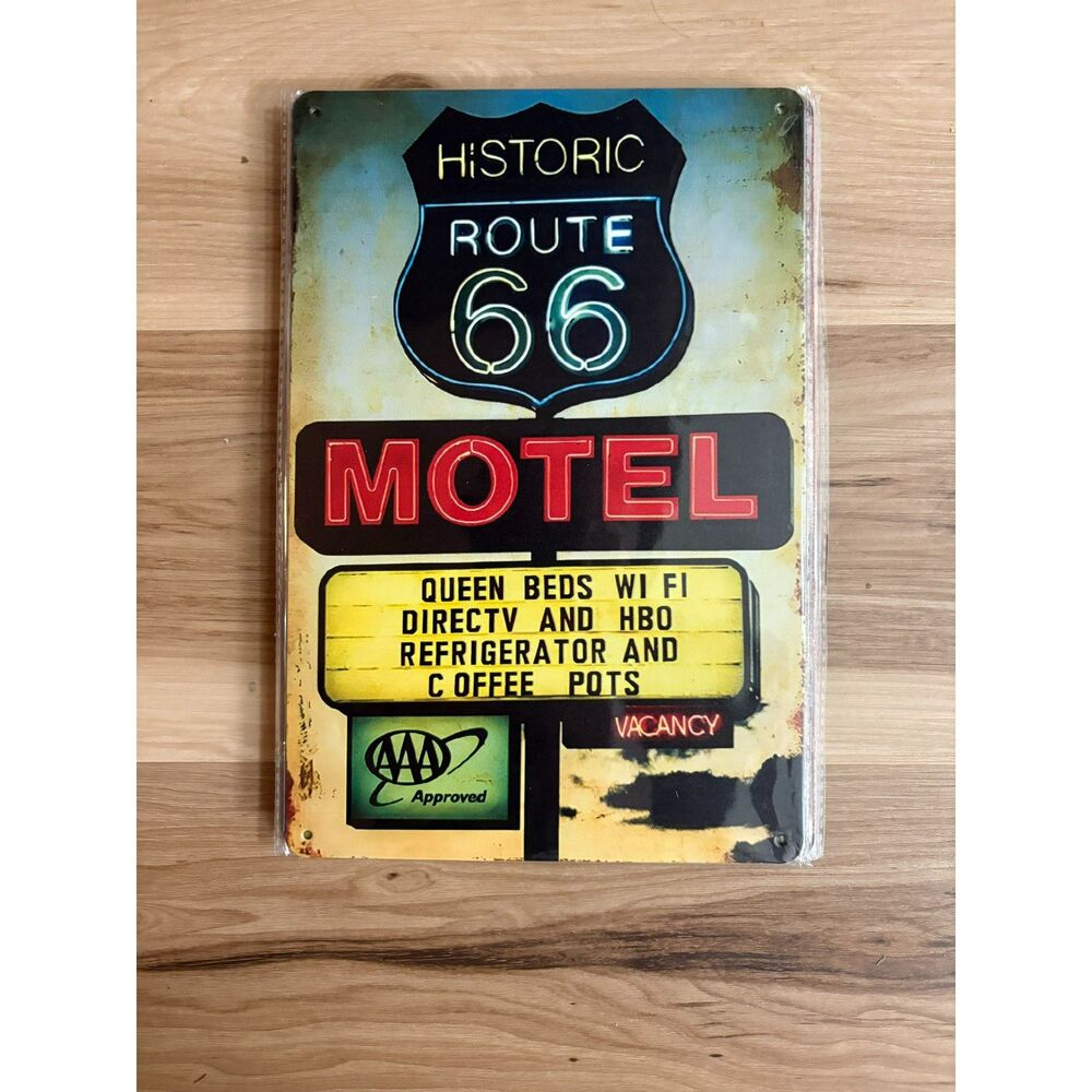 Vintage Style Historic Route 66 Motel Neon Sign – Retro Americana Decor!